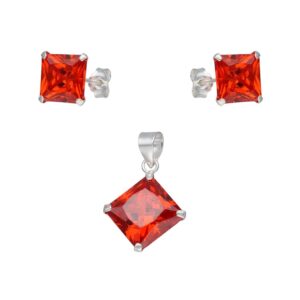 Conjunto Circón Granate Naranja