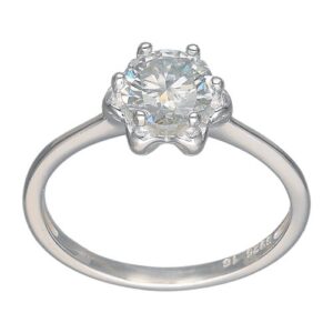 Anillo Flor Solitario Moissanita
