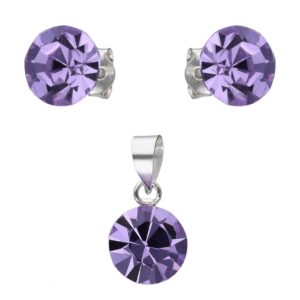 Conjunto Hecho con Cristal Swarovski Lila