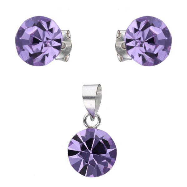 Conjunto Hecho con Cristal Swarovski Lila