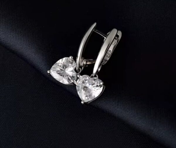 Pendiente da corazón Zirconia cúbica Plata de Ley 925