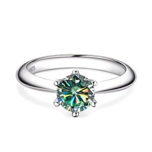 Anillo de Plata De Moissanita plata D VVS1 con certificado