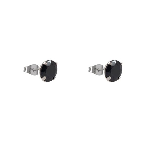 Aro circón diámetro: 5mm color negro Plata 925