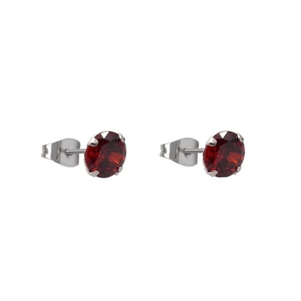 Aro circón diámetro: 5mm color rojo Plata 925