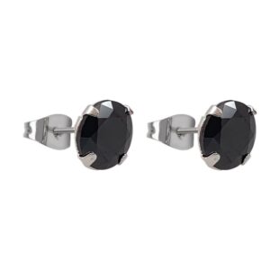 Aro circón diámetro: 7mm color negro Plata 925