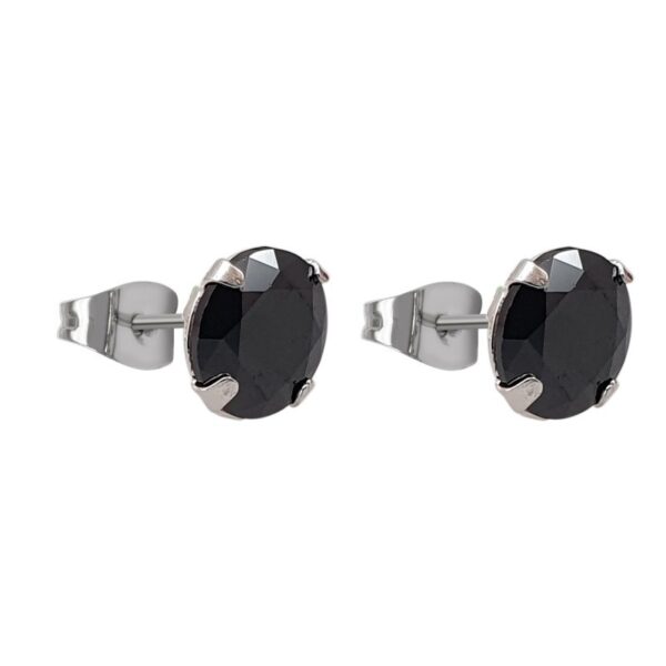 Aro circón diámetro: 7mm color negro Plata 925