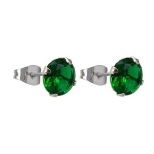 Aro circón diámetro: 7mm color verde Plata 925