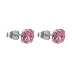 Aro circón diámetro: 7mm color rosado Plata 925