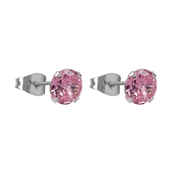 Aro circón diámetro: 7mm color rosado Plata 925