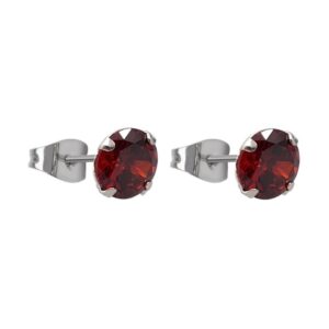 Aro circón diámetro: 7mm color rojo Plata 925