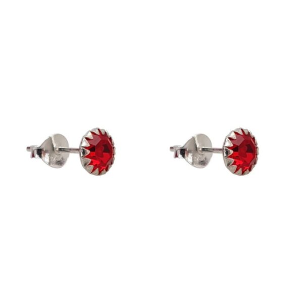 Aro circón rojo diámetro: 0,4mm Plata 92
