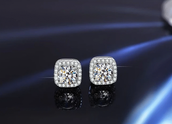 Pendientes de Tuerca. Plata de Ley 925 con Piedra de Circon