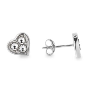 Aros de Plata 925 con Corazón de Cristales Swarovski
