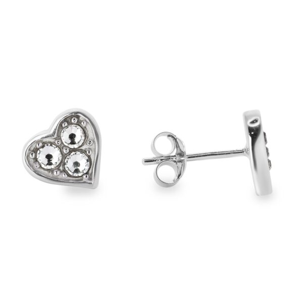 Aros de Plata 925 con Corazón de Cristales Swarovski