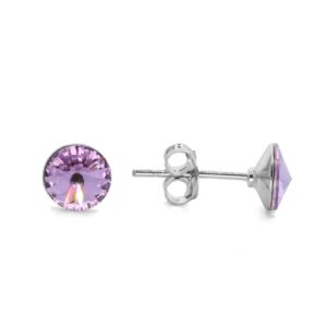 Aros de Plata 925 con Swarovski Elements Cristal Lila