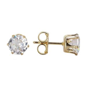 Aros Enchapados en Oro Mini Corazones de Circón 4 mm