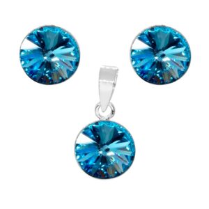 Conjunto de Plata 925 Celeste Swarovski Elements