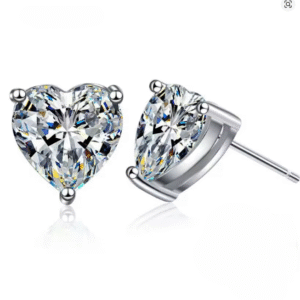 Pendientes de plata de ley 925 con forma de corazón,