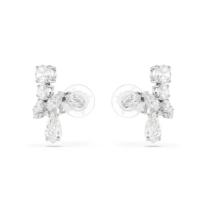 Pendientes de clip Matrix, Tallas mixtas, Blancos, Acabado en rodio