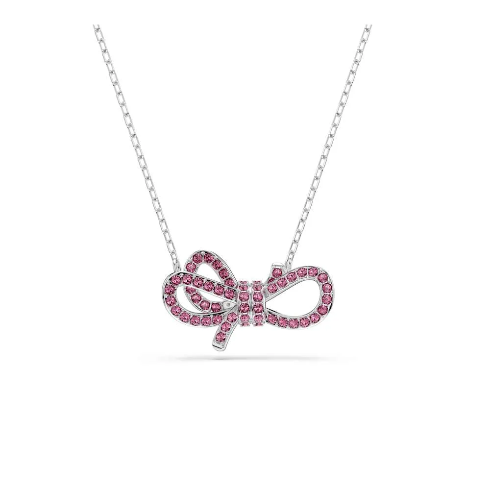 Colgante Lifelong Bow, Lazo, Rosa, Acabado en rodio