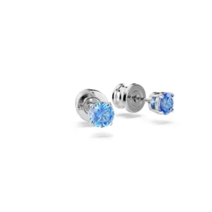 Pendientes de botón Stilla Attract, Talla redonda, Azules, Acabado en rodio
