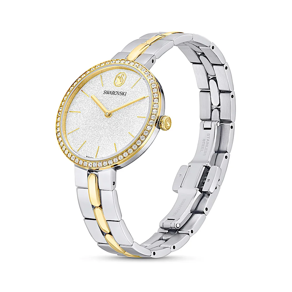 Reloj Cosmopolitan, Fabricado en Suiza, Brazalete de metal, Plateado, Mezcla de acabados