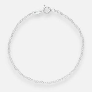 Pulsera de corazón entrelazados plata